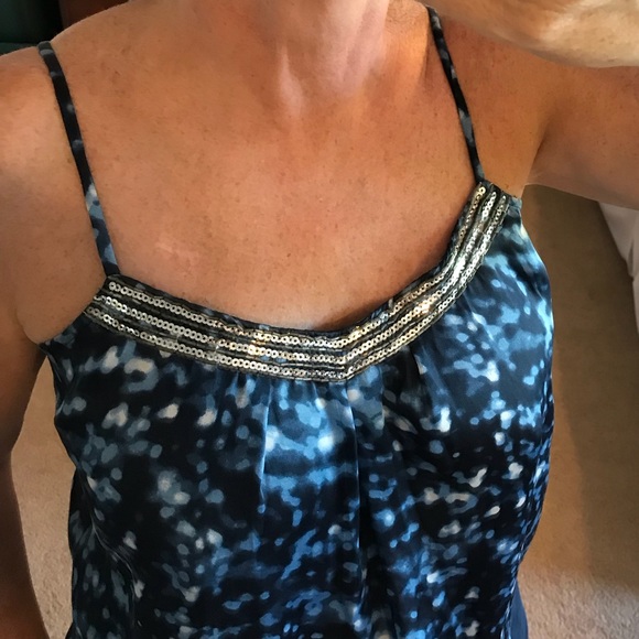 Blue Tank/Camisole With Sparkly Trim - Picture 2 of 7